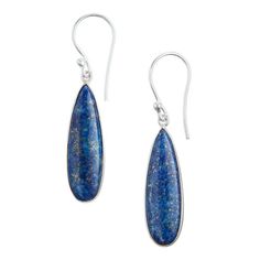 Our exclusive lapis lazuli drop earrings have a sleek, minimalist design that lets the natural stone's beauty shine. Made in India with silverfinished settings in an elongated teardrop shape, they add captivating movement to your look from day to night. With subtle variations in each individual stone, this one-of-a-kind jewelry elevates your ensemble with a special finishing touch. Stone Drop Earrings, Lapis Lazuli Earrings, Christmas Mom, World Market, Square Earrings, Boutique Jewelry, Lapis Lazuli, Czech Glass, Diy Fashion