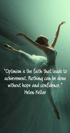 an image of a ballerina in the water with a quote from helen keller