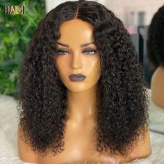 BAISI 13x4 Lace Frontal Wig BOB Black Curly With Lace Frontal In 100% – baisihairfr Bob Lace Front Wigs, Black Curly, Box Braids Styling, Curly Lace Front Wigs, Coily Hair, Product Video, Roots Hair, Braids For Black Hair