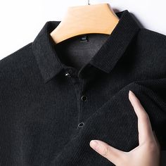 Season:Fall  Winter; Fabric:Polyester; Sleeve Length:Long Sleeve; Look After Me:Washable,Wet and Dry Cleaning; Gender:Men's; Style:Basic,Modern,Comfortable; Elasticity:Micro-elastic; Tops Type:Golf Shirt,Corduroy Shirt,Golf Polos Shirts; Occasion:Holiday,Work,Sports,Casual; Details:Fleece lined; Fit Type:Regular Fit; Pattern:Plain; Design:Buttons; Neckline:Lapel; Listing Date:09/04/2024; Bust:; Length:; Shoulder Width:; Sleeve: Black Relaxed Fit Polo Collar T-shirt, Polo Classic, Moisture-wicking Polo Collar Golf T-shirt, Blue Khakis, Basic Long Sleeve, Golf Polo Shirts, Golf Shirts, Work Casual, Mens Polo