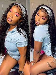 Hair Name: Machine Made Headband Wigs Packing: One Wig with Headband Hair Style: Water Wave Wig Hair Length: 10-26 inches Wig Weight: 200-320g/Wig (Depending on Lengths and Density) Color: Natural Black #1B Density: 180% Lace: None Lace Cap Size: Medium Size, About 22.5-23inches Quality: 100% Virgin Human Hair Wigs Shipment: DHL, FedEx, or UPS 5-7 business days. Water Wave Headband Wig, Style Water Wave Wig, Wig With Headband, Water Wave Wig, Water Wave Hair, Mongolian Hair, Frontal Wig Hairstyles, Textured Curly Hair, Hair Care Oil