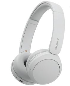 the sony headphones are white and have bluetooth