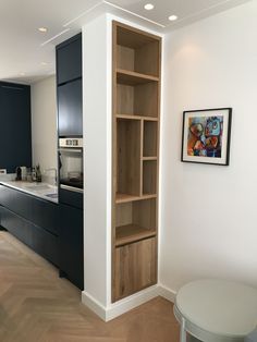 the kitchen is clean and ready to be used as a dining room or living room