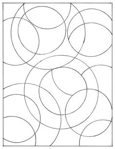 an image of a quilting pattern with circles and lines in the center, as well as