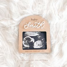 a baby photo frame with the words birth printed on it