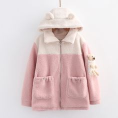 Hooded Coats, Winter Fashion Jackets, Cartoon Bear, Winter Adventure, Bear Cartoon, Sweet Style, Hooded Coat, Outerwear Coats, Cute Tops