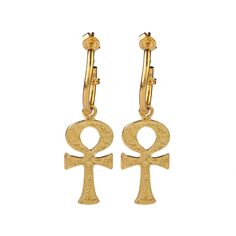 Throughout the ancient world of Egypt, the Ankh has been the most recognizable symbol known as “the key to life”. Carried by a multitude of Egyptian gods in tomb paintings and inscriptions it was worn as an amulet to be associated with life, the sun, fertility, and light. Often represented with plain gold, the Ankh Earring in 22K Gold Vermeil is inspired to demonstrate the colour of the sun in association with the symbol’s representation as sun coming over the horizon. 22K Gold Vermeil on 925 St The Ankh, Unique Handcrafted Jewelry, Ancient World, August Birthstone Jewelry, July Birthstone Jewelry, Gifts For New Mums, Egyptian Gods, Zodiac Jewelry, Pearl Jewellery Earrings