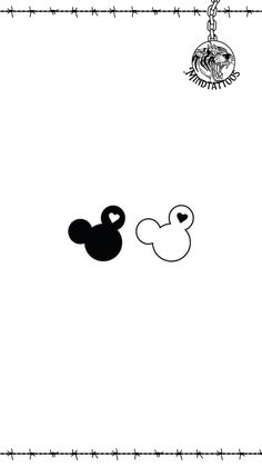 an image of mickey mouse and minnie mouse head on a white background with barbed wire