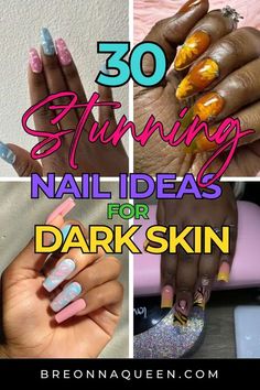 Nail Design On Dark Skin Black Women, Nail Two Colors Ideas, Sassy Nails Designs Classy, Ghana Nail Designs, Simple Nails January, Nails In Dark Skin, Tomboy Nail Designs, Nail Gel X Ideas, Acrylic Nail Designs For Dark Skin Tones