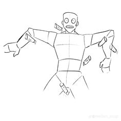 a drawing of a man with arms outstretched