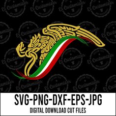 a black background with the italian flag and an image of a gold dragon on it