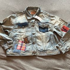 Polo By Ralph Lauren Jean Jacket Casual Blue Outerwear With Patches, Blue Winter Outerwear With Patches, Blue Fall Outerwear With Patches, Trucker Jacket Women, Black Cotton Jacket, Denim Blazer Jacket, Demin Jacket, Girls Denim Jacket, Denim Jacket Patches