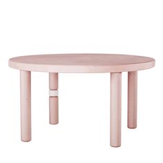 a pink table with two legs on it