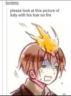 an anime character with red hair and a yellow crown on his head