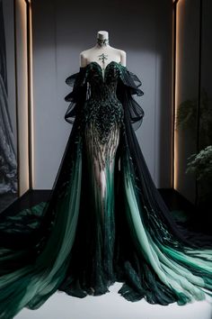 Goth Fantasy Wedding Dress, High Fantasy Ball Gown, Elven Wedding Dress Dragon, Evil Ball Gown, Villian Wedding Dress, Druid Ball Gown, Pretty Dresses Cottagecore, Dress With Scales, Fantasy Inspired Prom Dress