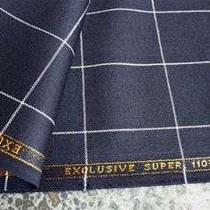 Super 110s Suiting Wool - Midnight Navy Checks – Bolt & Spool Suiting Fabric, Midnight Navy, Tailored Suits, Sewing Fabric, Alexander Mcqueen Scarf, Men's Clothing, Checks, Blazer, Mens Outfits