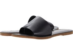 Madewell The Boardwalk Post Slide Sandal - Women's Shoes : True Black : Slide into style wearing the Madewell The Boardwalk Post Slide Sandal. These sandals make a statement and pair well with just about anything in the closet. The possibilities are endless when styling so add these sandals to the footwear collection. Upper, lining, and insole made of leather material. Padded insole lends to all-day comfort. Synthetic outsole. Round open toe. Slip-on style. Thong style. Flat heel. Imported. Meas Classic Footbed Sandals For Summer Vacation, Classic Summer Footbed Sandals For Vacation, Classic Flat-heel Sandals For The Beach, Classic Slide Sandals For Vacation, Classic Open Toe Footbed Sandals For Vacation, Classic Slide Sandals For The Beach, Classic Leather Footbed Sandals For Summer, Classic Sandals With Leather Lining And Synthetic Material, Classic Mules With Leather Footbed For Vacation