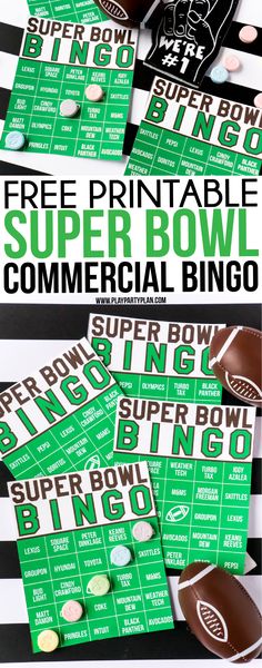 free printable super bowl commercial bingo game is perfect for the football fan in your life