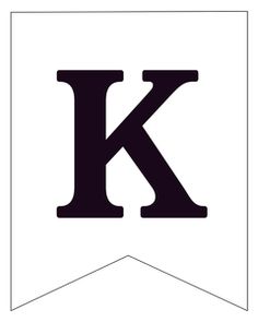 the letter k is shown in black and white