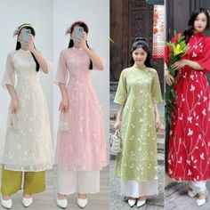 👉 7 DAY REFUND SUPPORT FOR CUSTOMERS IN VIETNAM * Still a Vietnamese girl walking down the street, how beautiful are her innovative ao dai. Selected from the best materials, the 4-piece modern ao dai will bring her the perfect experience. * With a delicate ao dai design in the flower-embroidered sleeves, a little bit of momentum with a stylized side part, this innovative ao dai can turn any girl into a beautiful lady. , young, lovely. * Ao dai in different colors such as pink and beige helps he Summer Embroidered Ao Dai, White Short Sleeve Ao Dai For Summer, Traditional A-line Spring Dress, Red Ao Dai For Summer, Embroidered Ao Dai With Short Sleeve For Spring, Red Long Ao Dai For Summer, Spring Embroidered Ao Dai With Short Sleeve, White Short Sleeve Ao Dai For Spring, Casual Summer Ao Dai