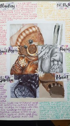 a collage of pictures with words written in different languages and animals on the bottom