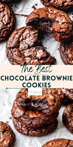 the best chocolate brownie cookies are made with only 3 ingredients and they're so good to eat