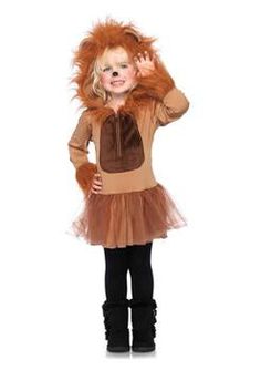 Bring out their wild side in the ultra cute Cuddly Lion kids costume by Leg Avenue. This sassy girls Halloween costume features the zipper front petticoat dress with an attached tail and furry lion mane hood. PACKAGE INCLUDES: girls costume dress FIT & STYLE: Comfortable, non-itchy fabrics and easy-on fit. MATERIALS/ CARE: Hand wash cold, Do not bleach, Drip dry, Do not iron OCCASION: The Leg Avenue cuddly lion costume for kids is perfect for a Halloween costume, school parties, or dress up cost Lion Halloween Costume, Lion Halloween, Lion Dress, Baby Kostüm, Lion Costume, Animal Costumes, Scary Halloween Costumes, Toddler Halloween Costumes, Up Costumes