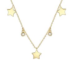 Add a celestial finishing touch to any ensemble with this 14k gold plated cubic zirconia-embellished star charm necklace. Click on this JEWELRY & WATCHES GUIDE to learn about fit, styles, materials and more! Add a celestial finishing touch to any ensemble with this 14k gold plated cubic zirconia-embellished star charm necklace. Click on this JEWELRY & WATCHES GUIDE to learn about fit, styles, materials and more! FEATURES Chain length: 16 in. Chain type: cable Clasp: lobster-claw Metal: brass Pla Gold Star-shaped Cubic Zirconia Necklace, Gold Celestial Necklace With Cubic Zirconia, Gold Star Necklaces With Diamond Accents, Gold Star-shaped Necklace With Diamond Accents, Gold Star-shaped Diamond Necklace, Gold Star Necklace With Diamond Accents, Gold Cubic Zirconia Necklace With Star Charm, Star-shaped Cubic Zirconia Necklace For Anniversary, Yellow Gold Star-shaped Cubic Zirconia Necklace