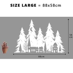 a hand is reaching up to reach the tree with its right hand, and it's measurements are shown