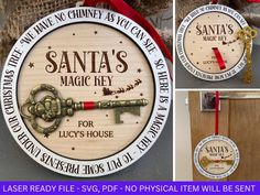 this is a christmas ornament for santa's magic key, which includes a key to the door