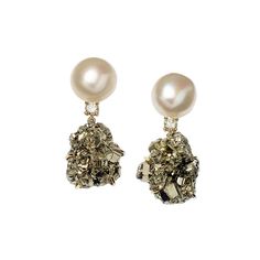 Mont Blanc 18K One of a Kind Earrings Bespoke Earrings Jan Leslie Jan Leslie Pyrite Earrings, Jewelry Market, Cool Ear Piercings, Jewellery Marketing, Earrings Pearl, Signature Jewelry, Pearl Diamond, Sterling Silver Cuff, Fine Jewellery Earrings