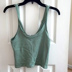 Nwt Size Xl Never Worn Perfect Condition Rare Not Sold Anymore Cotton Ribbed Top For The Beach, Urban Outfitters Casual Crop Top, Casual Ribbed Tops For Vacation, Green Scoop Neck Crop Top For Spring, Urban Outfitters Stretch Tops For Vacation, Urban Outfitters Casual Tank Top For Vacation, Casual Crop Tank Top By Urban Outfitters, Casual Stretch Tank Top By Urban Outfitters, Casual Stretch Tank Top From Urban Outfitters