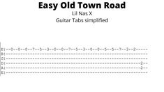 an easy guitar tab with the words easy old town road