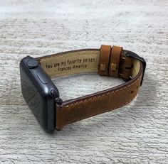 "Gifts for him, Leather Apple Watch Band 38 40 41 42 44mm 45mm, handmade strap, iwatch band, Free Engraving, Christmas Gift, anniversary gift Long Track Length: 4.5\"  Short Track Length: 3.5\"  Good for Apple Watch band Series 1 2 3 4 5 6 7, 8 & SE 38 mm 40 mm 41mm 42mm 44 mm or 45mm Four different color options for adapters (Silver, Black, Rose Gold, Gold). Different Color options for stitching. Our products are premium quality handmade leather goods. All of the leathers are processed in tradi Adjustable Brown Apple Watch Band For Gift, Rectangular Brown Watch Bands For Gift, Adjustable Brown Apple Watch Band As Gift, Rectangular Brown Watch Bands As Gift, Leather Apple Watch Band Perfect As A Gift, Leather Bracelet Strap Apple Watch Band As Gift, Brown Rectangular Apple Watch Band Gift, Vintage Watch Bands With Waxed Finish, Brown Leather Strap Watch Band As Gift