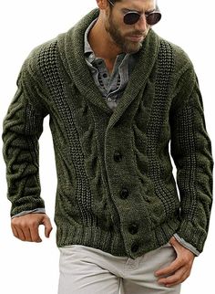 Mens Cable Knit Cardigan Sweater Shawl Collar Loose Fit Long Sleeve Casual Cardigans                                                                                                                                                     PAYMENT                    We accept PayPal only. PayPal is fastest and safest mode of money transfer                                                                         RETURN POLICY We Accept return As Per Ebay Return Policy ,Customer satisfaction is my priorit Mens Cable Knit Cardigan, Mens Shawl Collar Cardigan, Mens Shawl, Hoodies For Teens, Pull Grosse Maille, Pull Oversize, Pullover Mode, Cable Knit Sweater Cardigan, Mens Cardigan Sweater