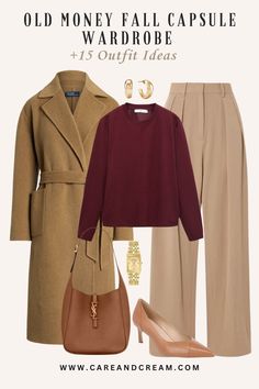 Old Money Fall Capsule Wardrobe + 15 Outfit Ideas Color Combinations For Clothes, Capsule Outfits, Fashion Capsule