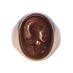 Estate Carnelian Intaglio Signet 14K Gold Ring Victorian Oval Signet Ring With Intaglio, Antique Oval Cameo Signet Ring, Heirloom Oval Cameo Signet Ring, Victorian Oval Engraved Ring With Intaglio, Victorian Oval Intaglio Engraved Ring, Victorian Oval Engraved Intaglio Ring, Formal Oval Signet Ring With Intaglio, Oval Intaglio Signet Ring For Formal Occasions, Vintage Oval Carnelian Signet Ring