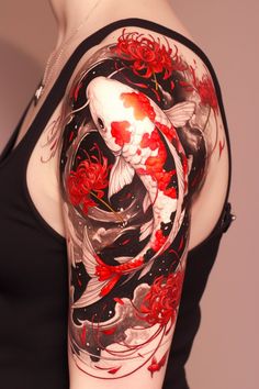 a woman with a tattoo on her arm