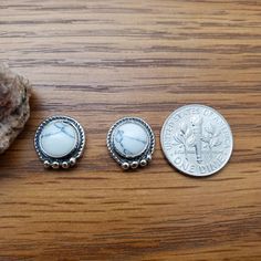 Visit shop: Etsy.com/shop/925ForHer *sterling silver Earrings *white buffalo turquoise these earrings are made to ship, slight variations in stones will occur due to nature of stone *small silver concho *cabochon: 8mm *one cent penny is 19mm for comparing size. *nickle free *handcrafted in Albuquerque, New Mexico, USA *free convenient gift box *free cute litle gift box Shop: Etsy.com/shop/925ForHer White Buffalo Turquoise, Southwestern Jewelry, Sterling Silver Stud Earrings, Small Earrings Studs, Earrings White, White Buffalo, Silver Stud Earrings, Sterling Silver Studs, Earrings Sterling Silver