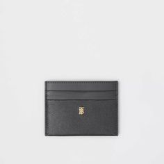 Monogram Motif Leather Card Case in Black - Women | Burberry United States Elegant Leather Card Holder With Logo, Designer Business Card Holder With Logo, Designer Logo Card Holder For Business, Elegant Rectangular Logo Card Holder, Classic Business Card Holder With Logo, Classic Business Wallet With Logo, Modern Leather Card Holder With Logo, Elegant Business Wallets With Logo, Elegant Business Wallet With Logo