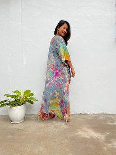 CM-9 Rainbow Tie Dye Kaftan Caftan Beach Resort Wear - Etsy Multicolor Maxi-length Kimono For Festivals, Multicolor Maxi Length Festival Kimono, Multicolor Maxi-length Festival Kimono, Festival Multicolor Maxi Kimono, Multicolor Short Sleeve Kimono For Festivals, Short Sleeve Multicolor Kimono For Festival, Festival Multicolor Short Sleeve Kimono, Multicolor Free-size Tunic Kimono, Multicolor Short Sleeve Kimono For Beach Cover-up