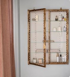 Organize Makeup In Bathroom, Makeup In Bathroom, Metal Cupboard, Organize Makeup, Vintage Hutch, French Creole, Small Couch, In Bathroom, Dream House Decor