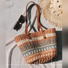 Brand New One Size Let's Be Friends On Ig @Shopstrutofficial Tik Tok @Shopstrutofficial Trendy Brown Bucket Beach Bag, Trendy Orange Bucket Bag, Trendy Orange Rectangular Beach Bag, Trendy Brown Beach Bag For Everyday Use, Trendy Brown Beach Bag With Leather Handles, Summer Orange Straw Bag With Leather Handles, Orange Beach Bags For Daily Use, Orange Straw Bag With Leather Handles For Summer, Casual Orange Bags For Daily Use