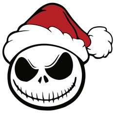 a skull wearing a santa hat