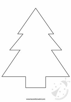 a simple christmas tree cut out from the bottom to make it easier for kids to color