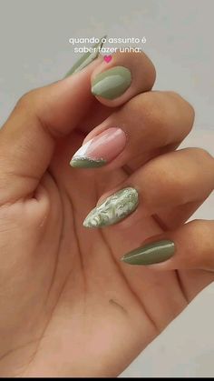 Olive Nails, Nail Salon Design, Fall Nail Trends, Almond Nail, Oval Nails