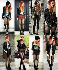 Punk Fashion Women, Grunge Outfit Ideas, 80s Punk Fashion, Intricate Hairstyles, Punk Style Outfits, Punk Rock Outfits, Grunge Outfit