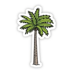 a palm tree sticker on a white background