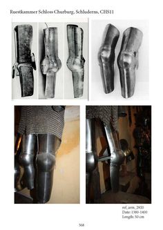 four different views of the legs and feet of people in medieval clothing, with metal fittings