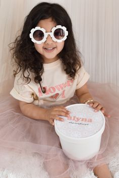 "Flower Girl sunglasses make a cute gift for the little flower girl in your bridal party. These are perfect gifts for the spring and summertime! Each pair of white sunglasses has flower shaped frames and plastic lens. Details Listing is for ONE pair of flower-shaped sunglasses printed with flower girl on one arm in coral colored lettering. Size: 4.75\"L x 2.25\"W Fits most children ages 3-14 LINK to buy Personalized Sunglass Pouches HERE: https://www.etsy.com/shop/ModParty?ref=hdr_shop_menu& Cute Bridesmaids Gifts, Girl Gift Ideas, Flower Girl Flower, Girl Sunglasses, Flower Girl Proposal, Bride Slippers, Boxes Diy, Empty Inside, Proposal Boxes